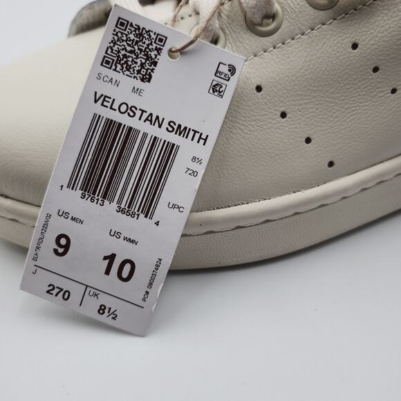 Mens Size 9 Adidas Sneakers Velostan Smith Round Toe Lace Up Off White JQ2322 main image 6